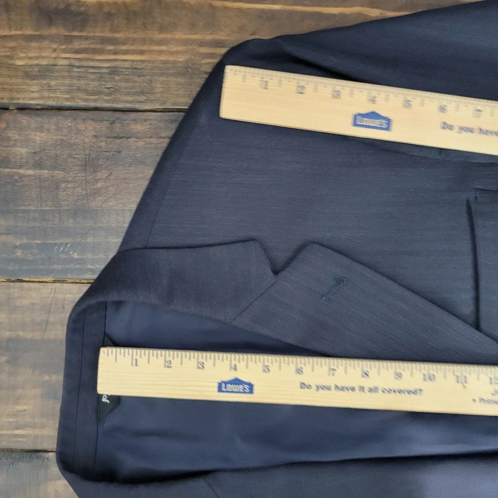 JOS A BANK Men's Sport‎ Coat Blazer Two Button Navy Herringbone Wool Size 46R